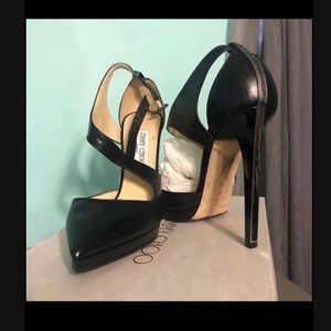 Jimmy Choo Vinse 120 Leather Platform Pumps